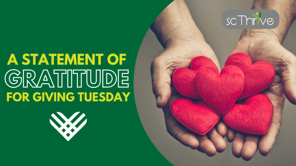 A Statement of Gratitude for Giving Tuesday